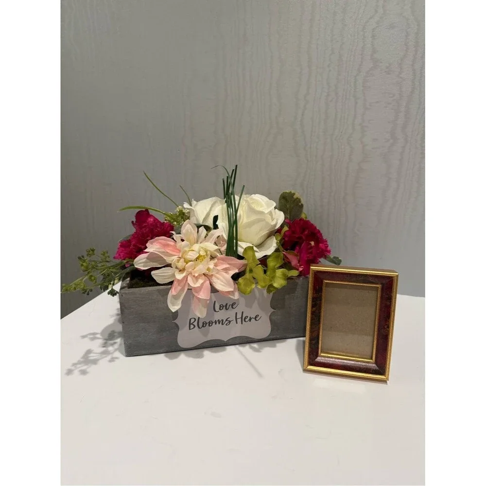 Miniature Gold Burgandy Picture Photo Frame 2x3